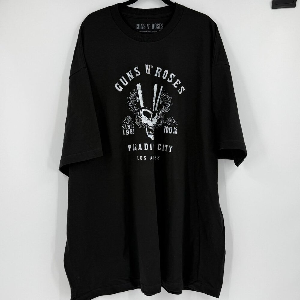 Guns N Roses Paradise City Black Graphic T-Shirt 5XL 100% Cotton